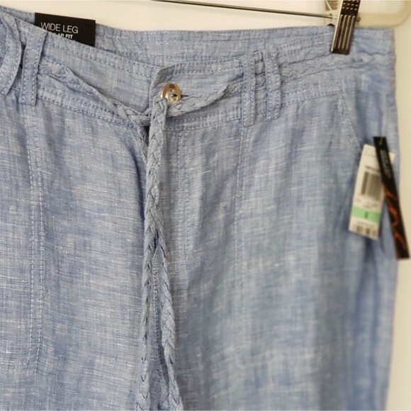 INC Linen Wide Leg Tie Waist Pants with Pockets - Picture 5 of 9
